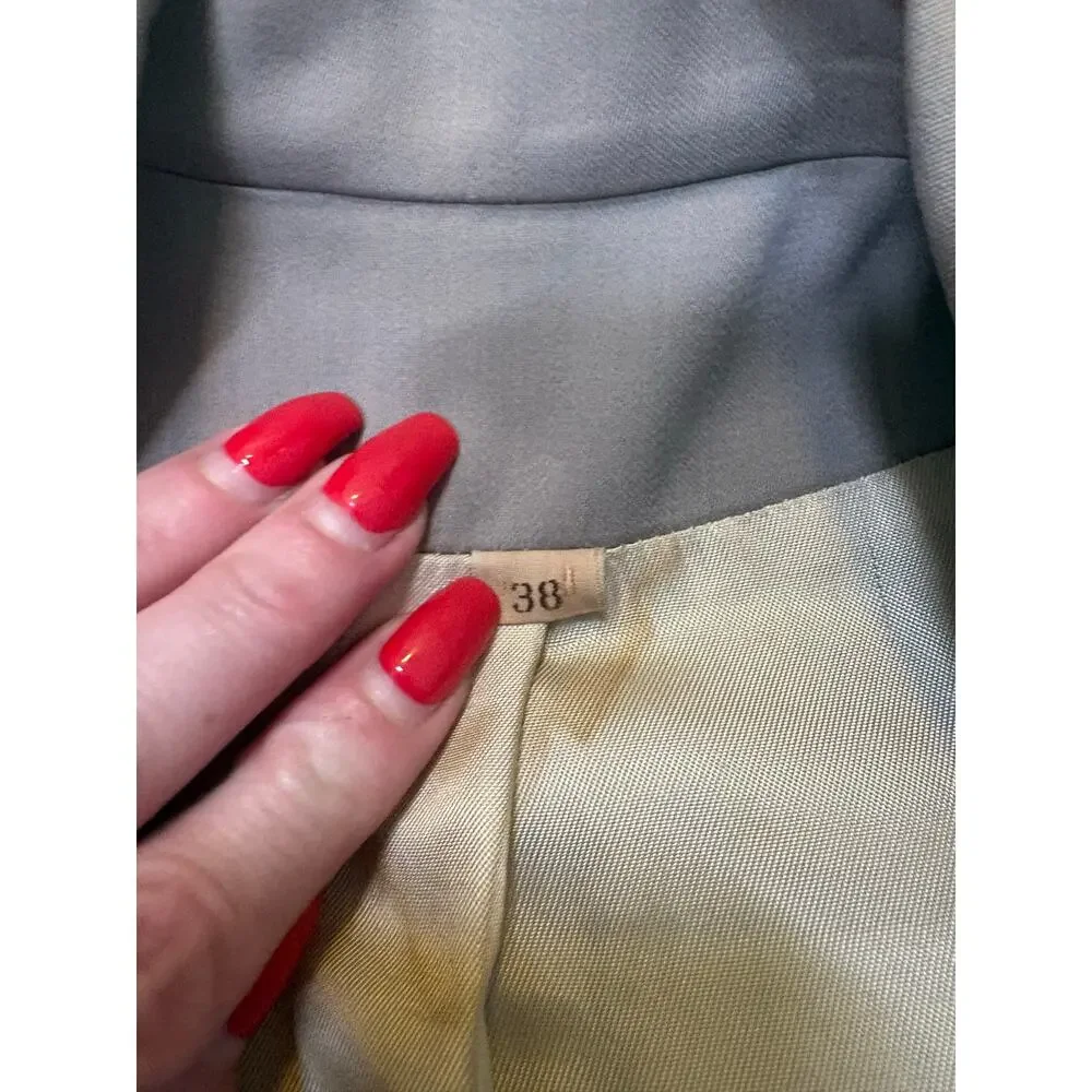 VTG‎ 1950's Gabardine Belted Hollywood Jacket 38R Rockabilly Hepcat Elvis Taupe